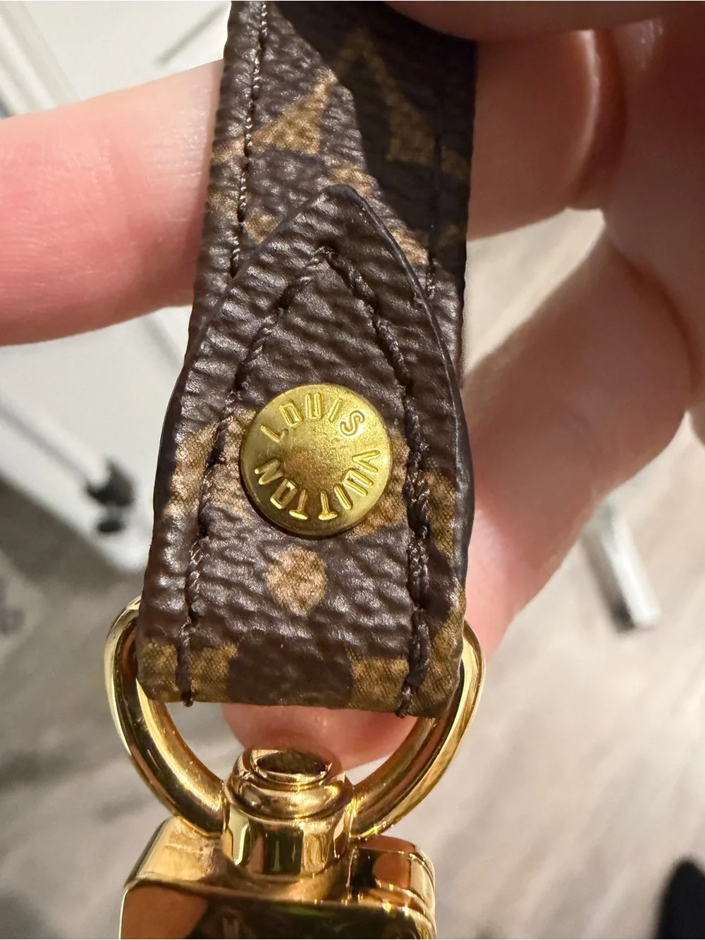 LV Adjustable Strap 16mm Monogram Full Set with COA